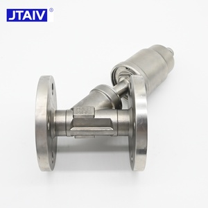 JTAIV SS 304 ชุดขับเคลื่อนหัวเหล็กทั้งหมด แบบสองทาง นิวเมติก หน้าแปลนแบบมุมฉาก ฐาน DN100 Pn6 - Product Image 2