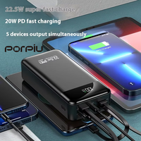 PORPIU PP-YM-477 Direktverkauf ab Werk Selbstaufladende Powerbanks mit Großer Kapazität 30000mAh Li-Polymer PD22.5W Superschnelles Laden