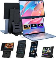 Écran d'extension pour ordinateur portable 15,6 pouces FHD 1080P, moniteur détachable portable, compatible avec les ordinateurs portables de 13 à 17 pouces, idéal pour le télétravail et les voyages