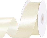 Ruban en satin double face 100% polyester ivoire de 1,5 pouce pour bouquets de fleurs, nœuds pour cheveux, emballage cadeau, décorations pour la maison