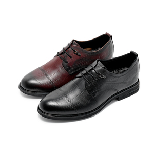 <span class=keywords><strong>Eleganti</strong></span> scarpe da <span class=keywords><strong>uomo</strong></span> <span class=keywords><strong>stringate</strong></span> in pelle nera a quadri con decorazioni in rilievo, ideali per riunioni d'ufficio ed eventi formali. - Product Image 6