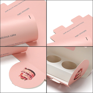 Scatola per Cupcake Rosa Personalizzata Design Ecologico Ingrosso Scatole di Carta Creative ad Arco per Cupcake e Pasticceria - Product Image 3