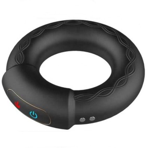 Anneau vibrant chauffant intelligent rechargeable par USB pour hommes, 10 fréquences, anneaux pour pénis pour adultes avec délai - Product Image 3