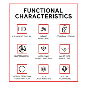 <span class=keywords><strong>Cam</strong></span>éra embarquée double objectif 1080P+480P avec Wi-Fi intégré, enregistreur vidéo à détection de gravité, carte mémoire 128 Go, application mobile et écran IPS HD 4 pouces - Product Image 4