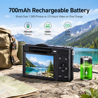 Cámara para Estudiantes H20 4K UHD, 48MP AF, Pantalla IPS Abatible de 2.4 Pulgadas, Zoom 16X, MP3, Juegos, 12 Idiomas, Dispositivo de Transferencia OTG para Jóvenes Globales