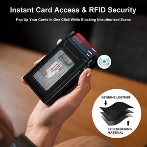 Portefeuille <span class=keywords><strong>homme</strong></span> intelligent personnalisé avec blocage RFID, clip à monnaie magnétique, <span class=keywords><strong>porte</strong></span>-cartes de crédit et d'identité en aluminium mince - Product Image 3