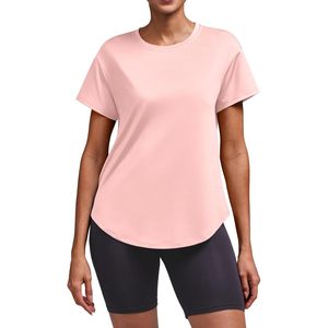 Camiseta Deportiva de Manga Corta para Mujer FOXA, Cuello Redondo, Corte Holgado, Transpirable, para Yoga, Gimnasio, Fitness, Ropa Deportiva de Verano - Product Image 4