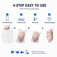 Sacs thermoscellables multi-tailles en PA/PE de qualité alimentaire, résistants à l'humidité, en forme de U, haute barrière, pour l'emballage et le stockage de viande, poulet et volailles