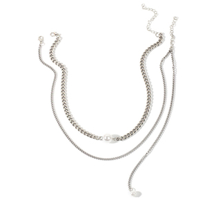 Trendz nueva borla multi capa collar de cadena con perlas gargantilla collar - Product Image 5
