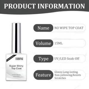 Vente en gros de gel de finition pour verre sans essuyage, super brillant, longue durée, gel de finition trempé, vernis à ongles gel UV soak-off, fournitures pour ongles en gros - Product Image 6