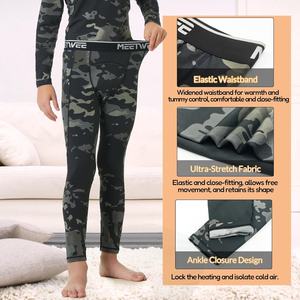 Leggings thermiques en velours vintage pour garçons MEETWEE, doublés, hiver, enfants, taille haute, épais, chauds, pantalons longs - Product Image 4