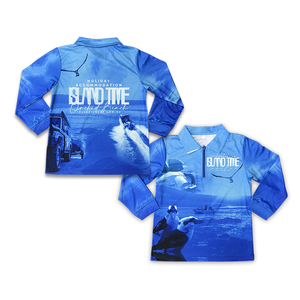 Camisa de pesca con diseño personalizado Polo cuello sublimación patrón UV - Product Image 1