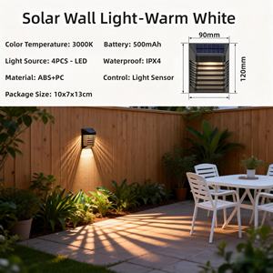 Lámpara Solar LED Cuadrada para Cercas, Exterior, Impermeable, para Jardín, Patio, Villa, Hotel, Escaleras, Decoración de Paisajes - Product Image 2