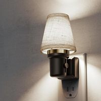 Veilleuses LED ZHILAI à capteur crépusculaire, design moderne en tissu lin bohème, intensité réglable pour chambre et usage domestique