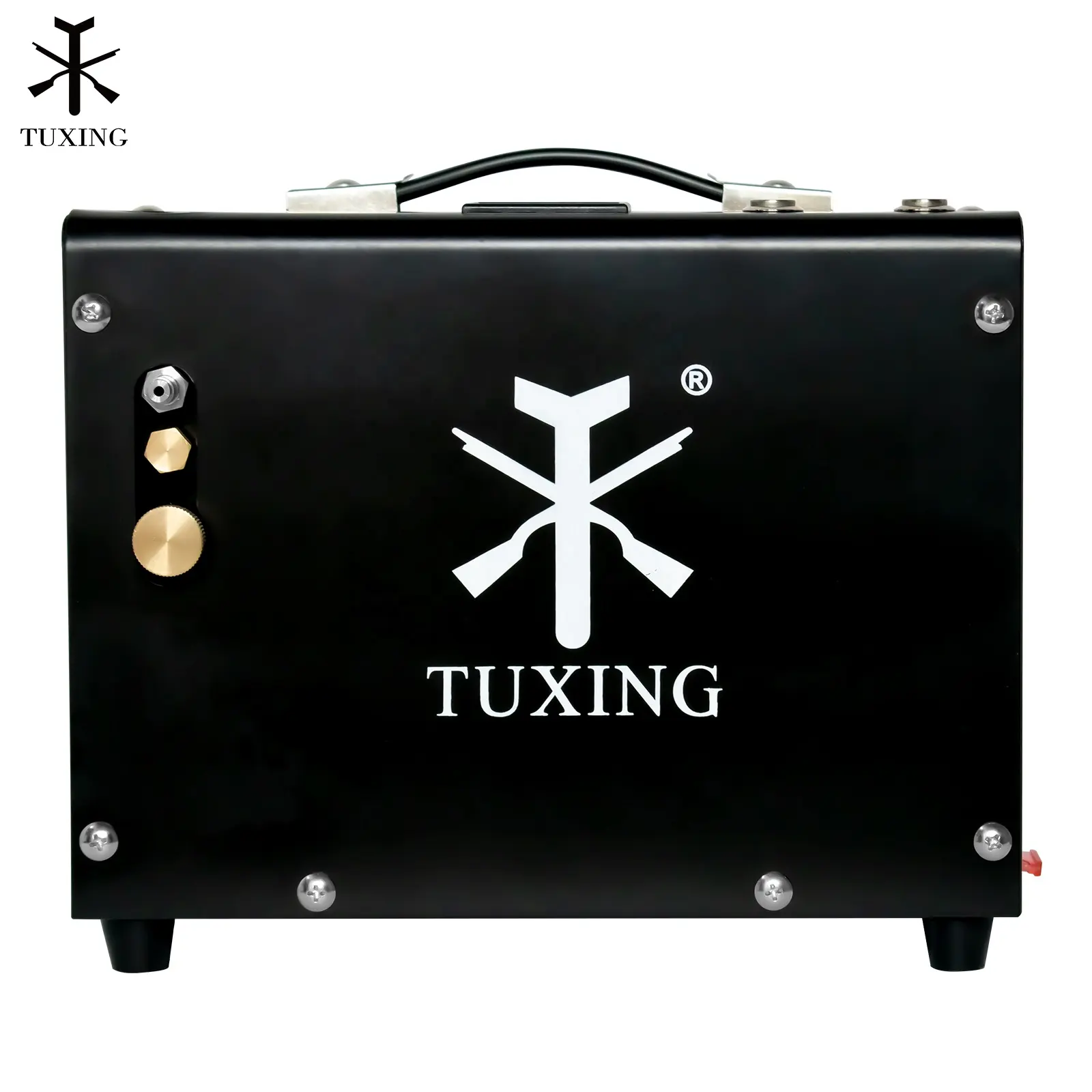 TUXING Hot Sale Manual Stop 12V Portable Air Breathing 300Bar/4500Psi/30mpa Paintball Tank Hunting Oil Water Free PCP Compressor