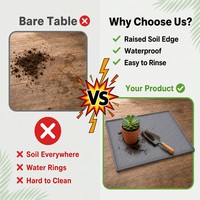 Tapis de protection en silicone pour pot de plantes, rebord surélevé, anti-fuite, antidérapant, protection du sol