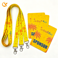 Cordons personnalisés en polyester imprimés avec porte-badge PVC pour événements, festivals, accès VIP, pass d'accès PDG et ensemble de cartes d'identité PVC personnalisées