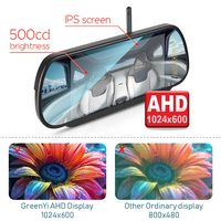Moniteur de rétroviseur numérique sans fil AHD 7 pouces IPS avec enregistrement DVR, énergie solaire, caméra de recul Wifi pour camion, bus, camping-cars, voiture
