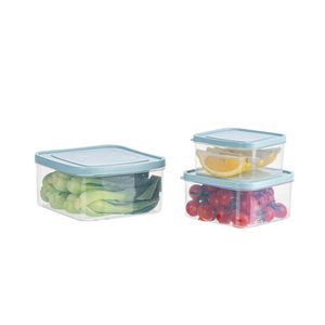 Hot Sale Set of 3 Hokori <b>Square</b> Food <b>Container</b> BPA Free Airtight <b>Plastic</b> Meal Prep Storage Boxes - Product Image 1