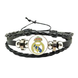 Cross Border para el tiempo de fútbol europeo Gem Woven Pulsera de cordón de cuero ajustable 18mm - Product Image 5
