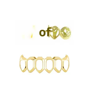 Authentic Cross-Border Hip-Hop Copper Gold Tooth Grill Planet Heart Three-Piece Unisex Teeth Jewelry Set - Product Image 4