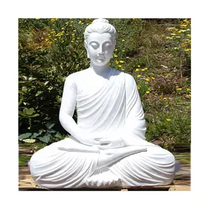 Large Outdoor Carving Life Size White Marble Buddha Statues Home Decor Religious Buddha Statues