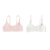 Soutien-gorge d'entraînement sans armatures pour adolescentes, respirant, en coton et élasthanne, bonnet 3/4, dos en U, bretelles réglables