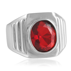 European American Style <b>Titanium</b> Steel Green Gemstone <b>Ring</b> Geometric Bezel Setting Women's Fashion Jewelry Gift 210178 - Product Image 2