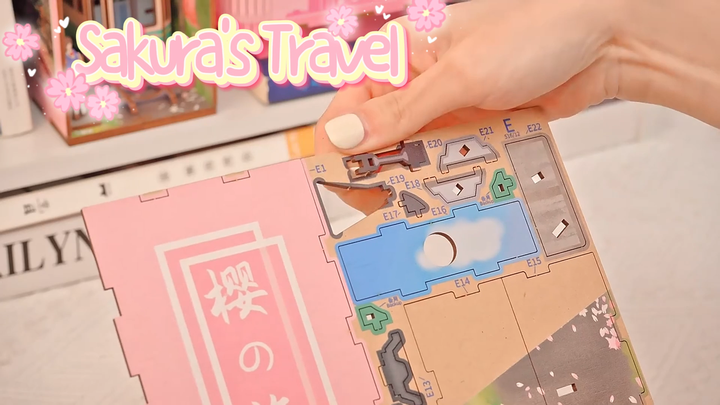 Tonecheer Sakura's Travel - DIY Wooden Bookends Puzzle