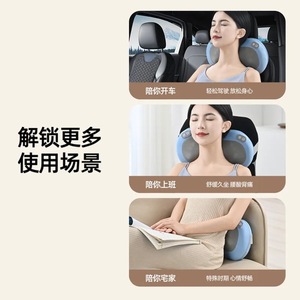เครื่องนวดคอแบบให้ความร้อนแบบชาร์จไฟได้ หมอนนวดสำหรับคอ ไหล่ เอว หลัง สีฟ้า - Product Image 4
