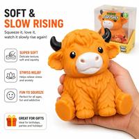 Jouet Squishy Géant Parfumé Vache des Highlands, Super Doux à Remontée Lente, Anti-Stress, Cadeau pour Enfants