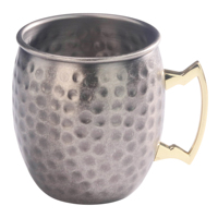 Tasse Moscow Mule, baril et martelé, S/S18/814oz/16oz, cuivre, noir, noir antique