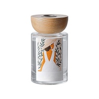 Diffuseur de parfum cylindrique 150 ml, flacon vide en verre pour diffuseur à roseaux, recyclable avec bouchon en bois