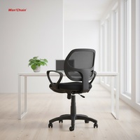 Chaise de bureau moderne en maille, hauteur réglable, accoudoirs fixes, pivotante, vérin à gaz classe 3, pour bureau à domicile, garantie 2 ans - Vente directe usine