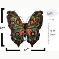 Panneau de vitrail de style européen motif papillon, 30 cm, plaqué or, écologique, pour église, mur rideau, salle à manger, salle de sport
