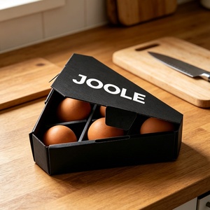 Cartón para Huevos Triangular con Logotipo Personalizado, Caja <span class=keywords><strong>de</strong></span> Papel Reciclable para 6 Huevos, Contenedor <span class=keywords><strong>de</strong></span> Almacenamiento Ecológico para Granjas y Comercios - Product Image 2