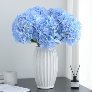 <b>Hydrangea</b> <b>Artificial</b> <b>Flowers</b> Silk Fabric High Simulation Wedding Home Decorations Blue Purple White Light Pink - Product Image 1