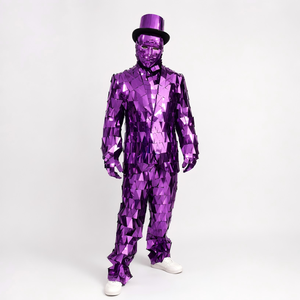 Disfraz de <span class=keywords><strong>Robot</strong></span> Espejo Dorado para Adultos, Traje Completo para DJ, Carnaval, Desfile, Evento, Espectáculo, Actuación - Product Image 1