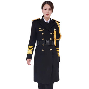 Abrigo de Poliéster Negro de Alta Gama para Mujer, Nuevo Estilo, Uniforme de Seguridad para Venta de Inmobiliarias, Atuendo de Invierno para Recepcionista, <span class=keywords><strong>Guardia</strong></span> de Seguridad - Product Image 4
