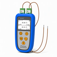 Termometer Input Termokopel Tipe K 224TC/K Meter Suhu Digital Dua Kanal untuk Pengukuran Suhu Laboratorium