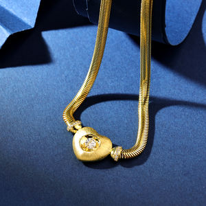 Hand Made Silver Sterling 925 Classic Christian Fashion Jewelry 18K Yellow <b>Gold</b> <b>Plated</b> Zircon Snake <b>Chain</b> Pendant <b>Necklaces</b> - Product Image 3