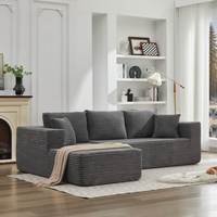 Ensemble de canapés modulaires en forme de L compressés sous vide, style moderne, pour appartement et hôtel
