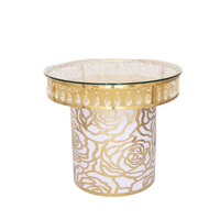 Table de gâteau en cristal d'acier inoxydable de modèle de Rose de vente directe d'usine pour la décoration de noce