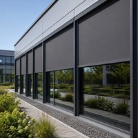 Persianas Enrollables Motorizadas Personalizadas Ilvia, Persianas Opacas con Marco, Persiana Enrollable de Plástico Transparente con Cierre, para Exteriores