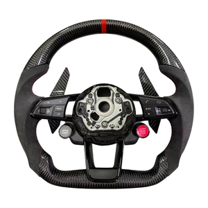 Volante Deportivo de Fibra de Carbono y Alcántara para <span class=keywords><strong>Audi</strong></span> R8 S3 S4 S5 <span class=keywords><strong>RS3</strong></span> A3 A4 <span class=keywords><strong>A5</strong></span> A6 A7 C6 C7 C8 B8 B8.5 B9 TT R8 A8 Q3 Q5 Q7 - Product Image 3