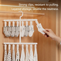 VSUCH Cintre de séchage multi-clip en plastique peu encombrant pour chaussettes de bébé, sous-vêtements, organisateur de placard de chambre d'enfant, usage nouveau-né