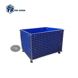 1150x830xH980 J11 PET Preform Bin Pallet Cage Box Wire Metal Container Mesh Containers For Pet Preforms Storage Metal Warehouse