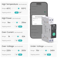 Disjoncteur intelligent Tuya Zigbee AT-SY1-TSZ MCB 1P 1-63A réglable sur rail DIN pour maison connectée, interrupteur télécommandé sans fil