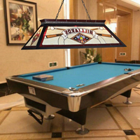 Lámpara Colgante Rectangular de 48 Pulgadas para Mesa de Billar, 6 Luces E27, Cristal LED 2700K Blanco Cálido, 111-240V, 2 Años de Garantía