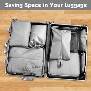 9 adet seyahat bagaj ambalaj organizatörler su geçirmez seyahat Essentials çantası ambalaj küpleri - Product Image 4